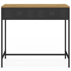 Console bois et métal 1 tiroir design industriel*IDMarket New