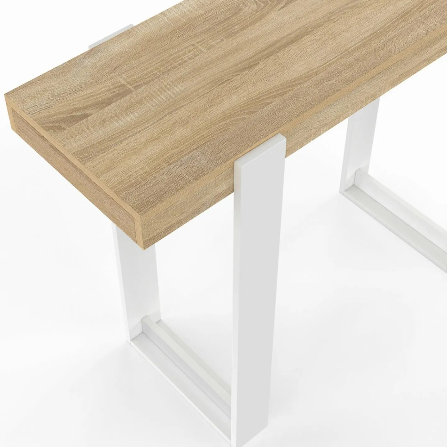 Console d'entrée bois et blanc style industriel*IDMarket Best