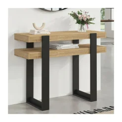 Console double bois et noir*IDMarket Outlet