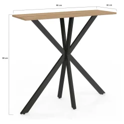 Console en bois avec pied araignée métalique noir*IDMarket Discount