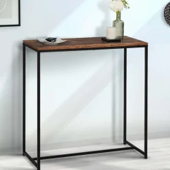 Console industrielle bois effet vieilli et métal noir*IDMarket Clearance