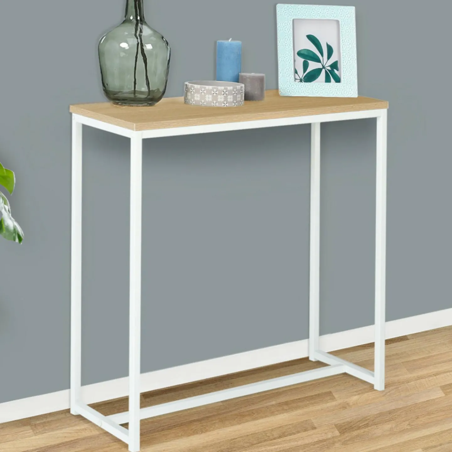 Console industrielle bois et métal blanc*IDMarket Clearance