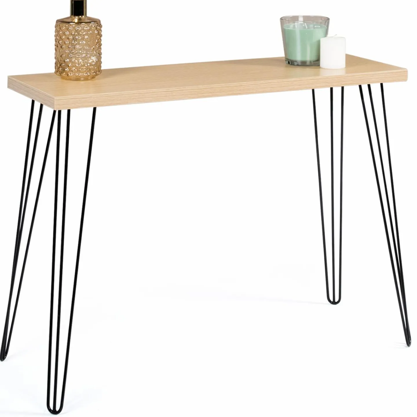 Console vintage bois pieds épingle*IDMarket Discount