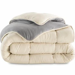 Couette bicolore 220x240 gris et crème*IDMarket