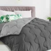 Couette bicolore 140x200 gris foncé et gris clair*IDMarket Best
