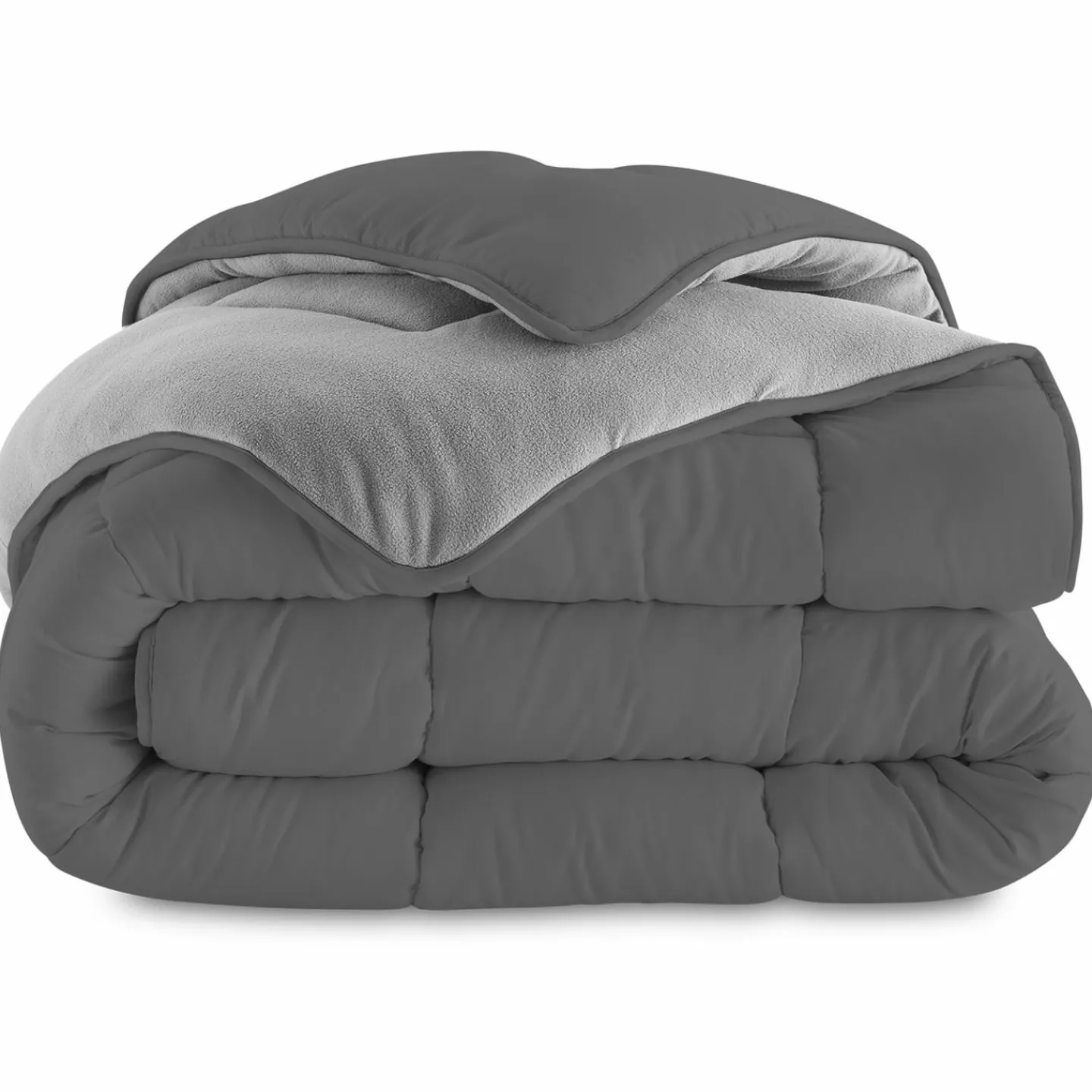 Couette polaire biface 220x240 cm gris clair et gris foncé 400 gr*IDMarket Hot