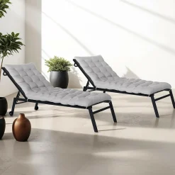Coussin bain de soleil transat gris 180 cm*IDMarket Sale