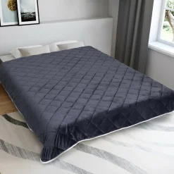Couverture lestée 150x200 cm biface polaire gris et blanc 7 kg*IDMarket
