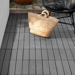 Dalles composite clipsables 30x30 CM en bois gris*IDMarket Online