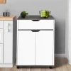 Desserte de cuisine bois blanc et plateaux gris*IDMarket