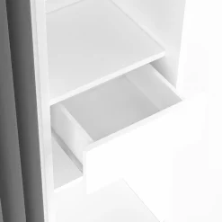 Dressing extensible double blanc avec rideau gris*IDMarket Best