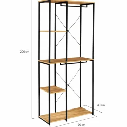 Dressing industriel double penderie 90 cm*IDMarket Outlet