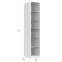 Dressing modulable blanc avec 2 penderies, 10 étagères et 3 tiroirs*IDMarket Discount