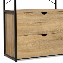 Dressing modulable industriel double penderie 2 tiroirs*IDMarket New