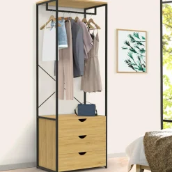 Dressing penderie 3 tiroirs L.60 cm design industriel*IDMarket