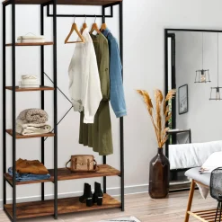 Dressing penderie avec étagères style industriel*IDMarket Clearance