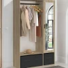 Dressing penderie avec étagères et rangements noirs*IDMarket Clearance