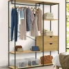 Dressing penderie avec étagères et 2 tiroirs L. 130 cm design industriel*IDMarket New