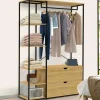 Dressing penderie étagères 2 tiroirs design industriel L. 113 cm*IDMarket Discount