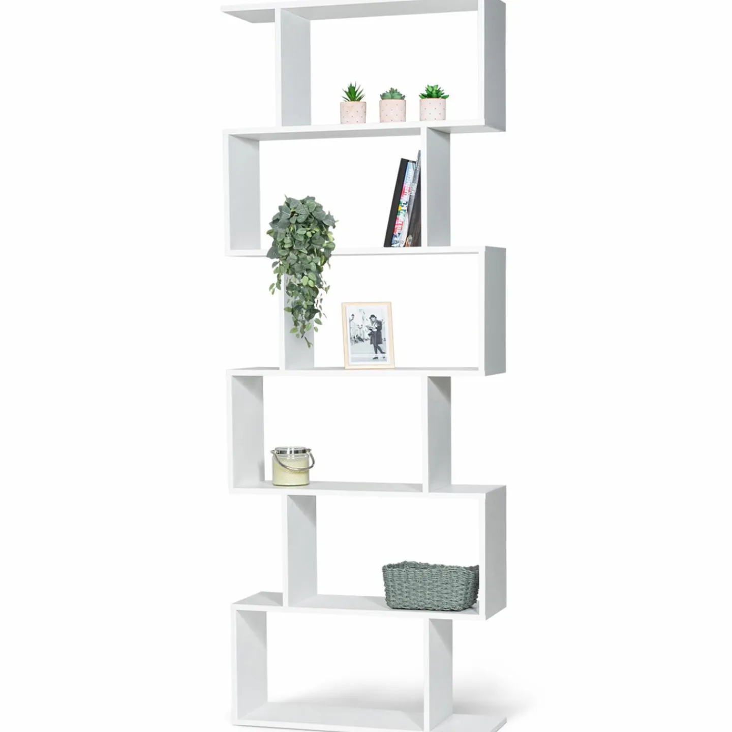 Etagère blanche en S 6 niveaux*IDMarket Online