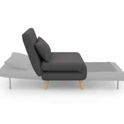 Fauteuil convertible en lit 1 place gris anthracite*IDMarket Outlet