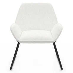 Fauteuil en tissu bouclette et pieds métal noirs*IDMarket New