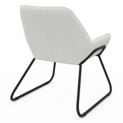 Fauteuil en tissu bouclette et pieds métal noirs*IDMarket New