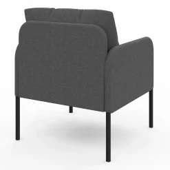 Fauteuil en tissu gris anthracite moderne pieds métal noir*IDMarket