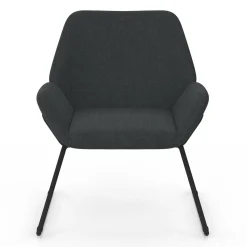Fauteuil en tissu gris anthracite et pieds métal noirs*IDMarket Best