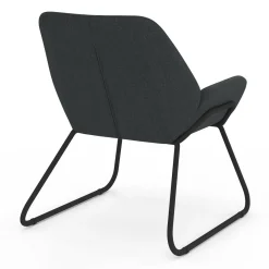 Fauteuil en tissu gris anthracite et pieds métal noirs*IDMarket Best
