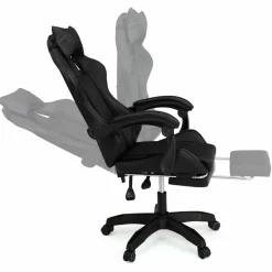 Fauteuil gamer noir réglable et inclinable avec repose pied*IDMarket Best