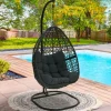 Fauteuil lune suspendu avec coussins gris*IDMarket