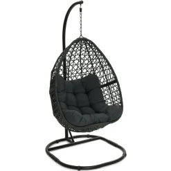 Fauteuil lune suspendu avec coussins gris*IDMarket