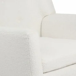 Fauteuil scandinave en tissu bouclette blanc*IDMarket Clearance