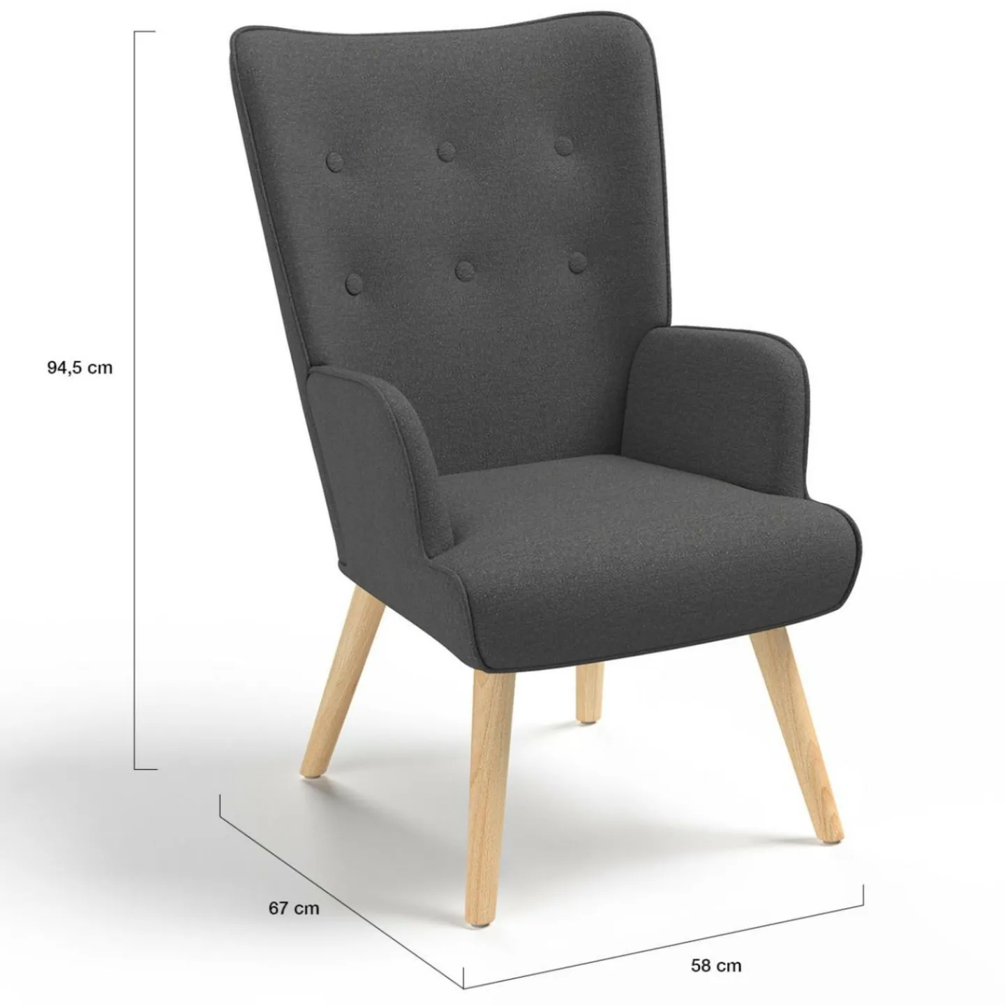 Fauteuil scandinave gris anthracite IVAR*IDMarket Online