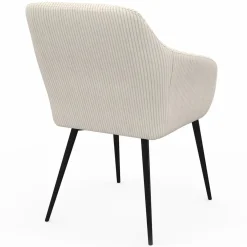 Fauteuils de table en velours côtelé beige : lot de 2*IDMarket Best