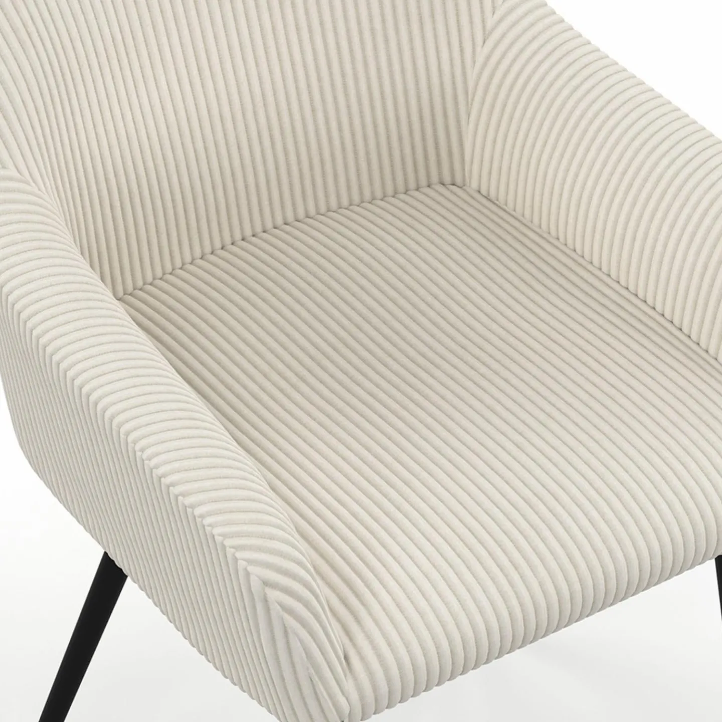 Fauteuils de table en velours côtelé beige : lot de 2*IDMarket Best