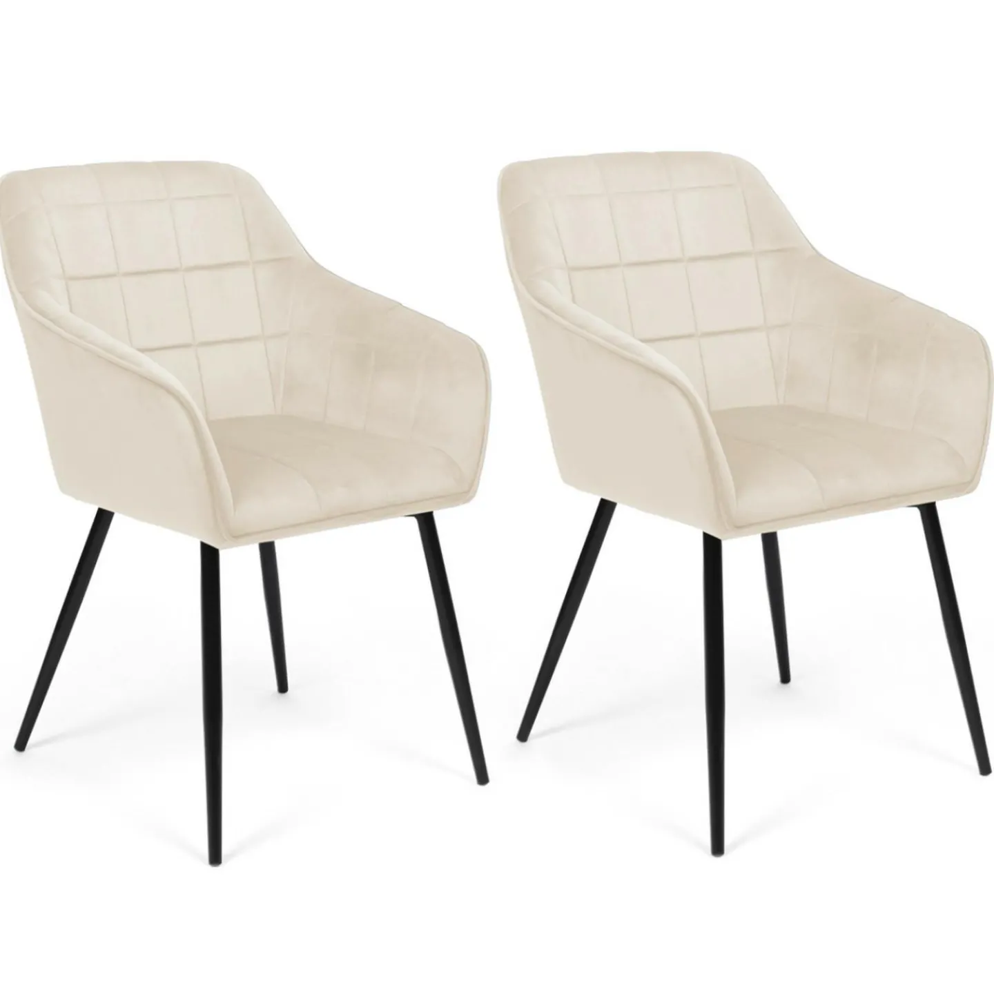 Fauteuils de table en velours beige*IDMarket New