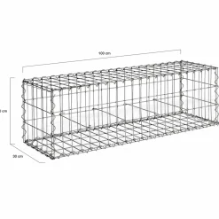 Gabions pour pierre (jardin) 100 x 30 x 30 cm : lot de 2*IDMarket Outlet