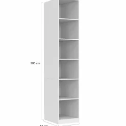 Grand dressing modulable blanc 200 cm avec 1 penderie, 7 étagères et 3 tiroirs*IDMarket New
