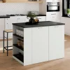 Ilot central bois blanc plan de travail gris anthracite*IDMarket Sale