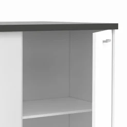 Ilot central bois blanc plan de travail gris anthracite*IDMarket Sale