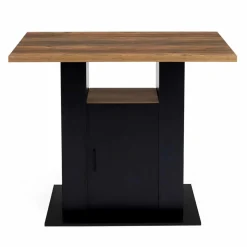 Ilot central bois noir et effet bois foncé 110 cm avec rangements*IDMarket Sale
