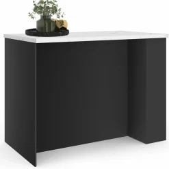 Ilot central de cuisine bois noir et effet marbre*IDMarket Best