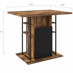 Ilot central de cuisine industriel bois noir et effet bois foncé*IDMarket Hot