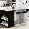 Ilot central effet marbre et noir 130 cm pour 4 personnes*IDMarket Discount
