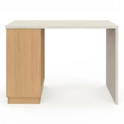 Ilot central mange-debout 4 personnes 130 cm bois et plateau effet travertin*IDMarket Clearance