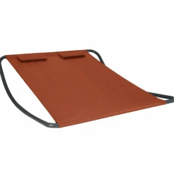 Lit bain de soleil 2 places terracotta en toile*IDMarket
