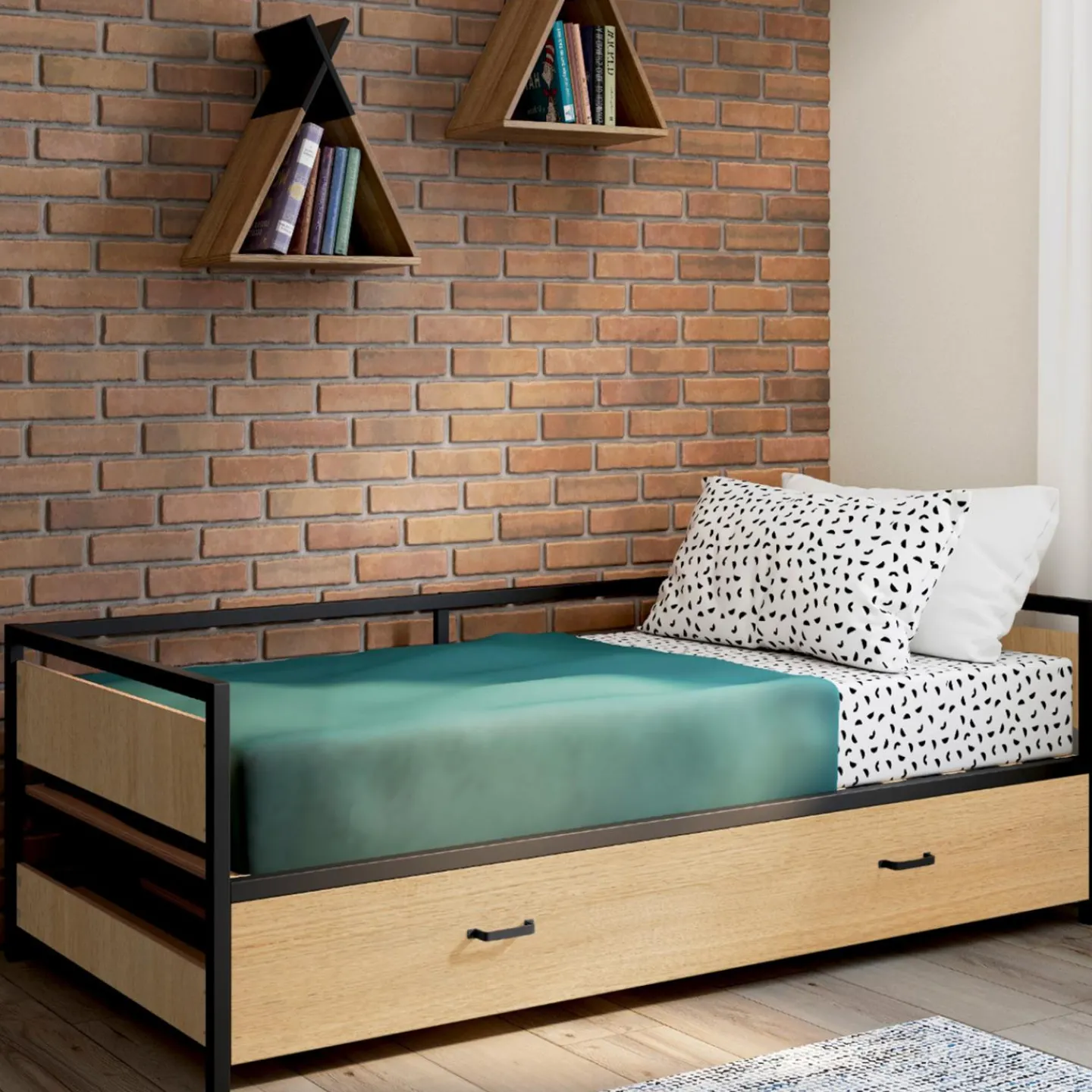 Lit banquette convertible 2 places industriel*IDMarket Discount