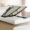 Lit coffre blanc 140x190 cm*IDMarket Sale